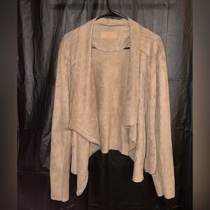 BLANKNYC Suede drape jacket with zipper detailing